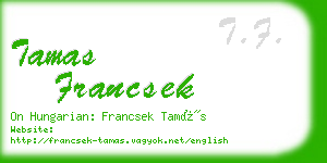 tamas francsek business card